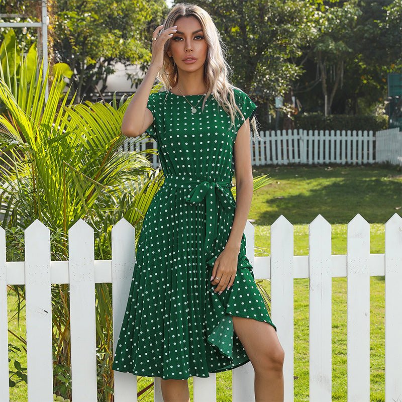 Robes mi-longues à pois élégantes