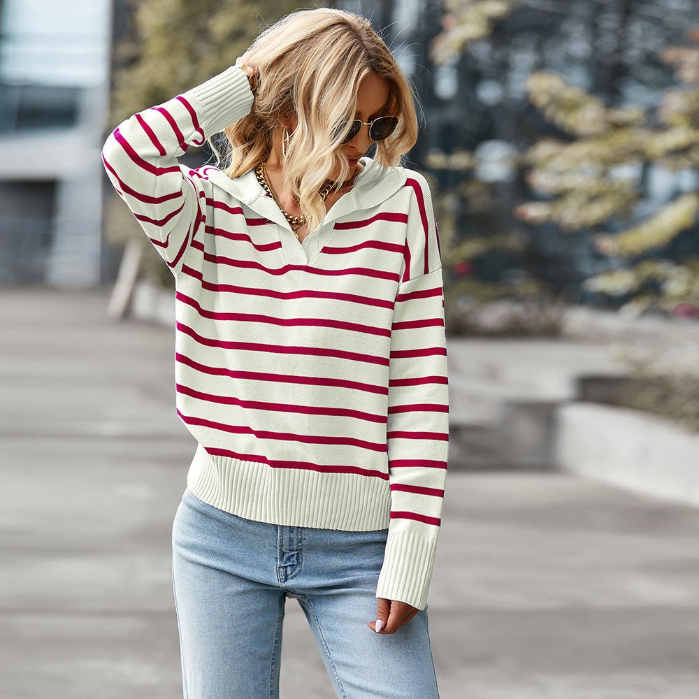 Chic Striped Knit Sweater