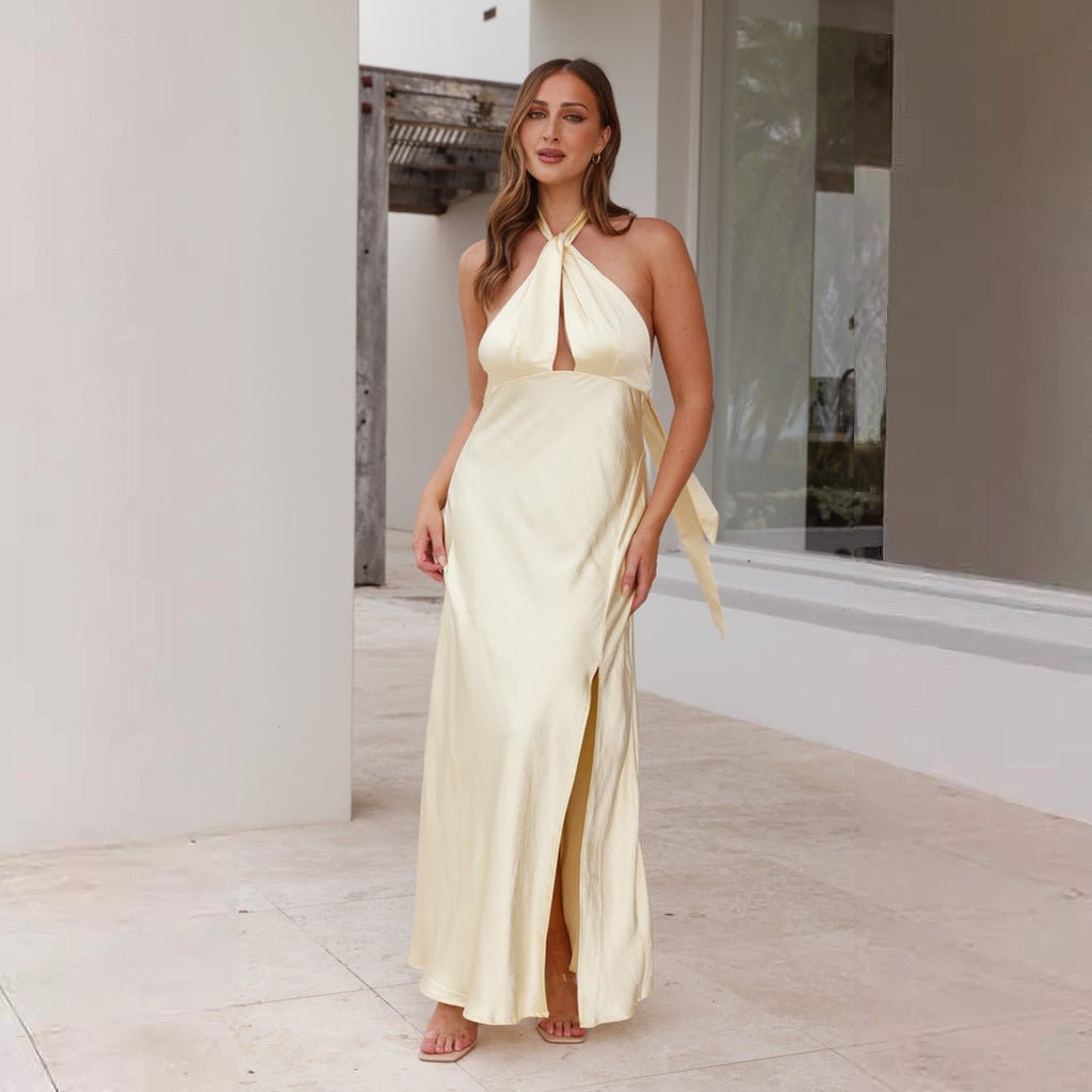Robe élégante à manches licou