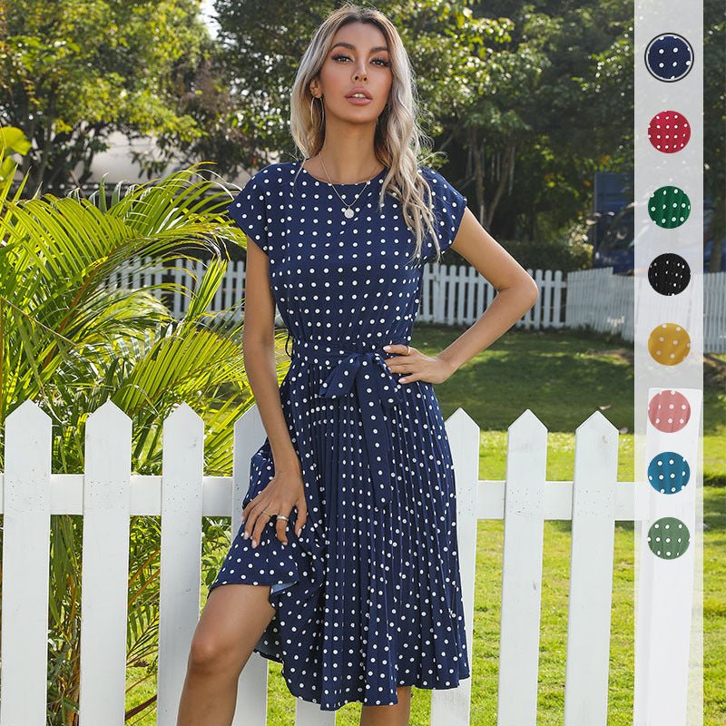 Robes mi-longues à pois élégantes