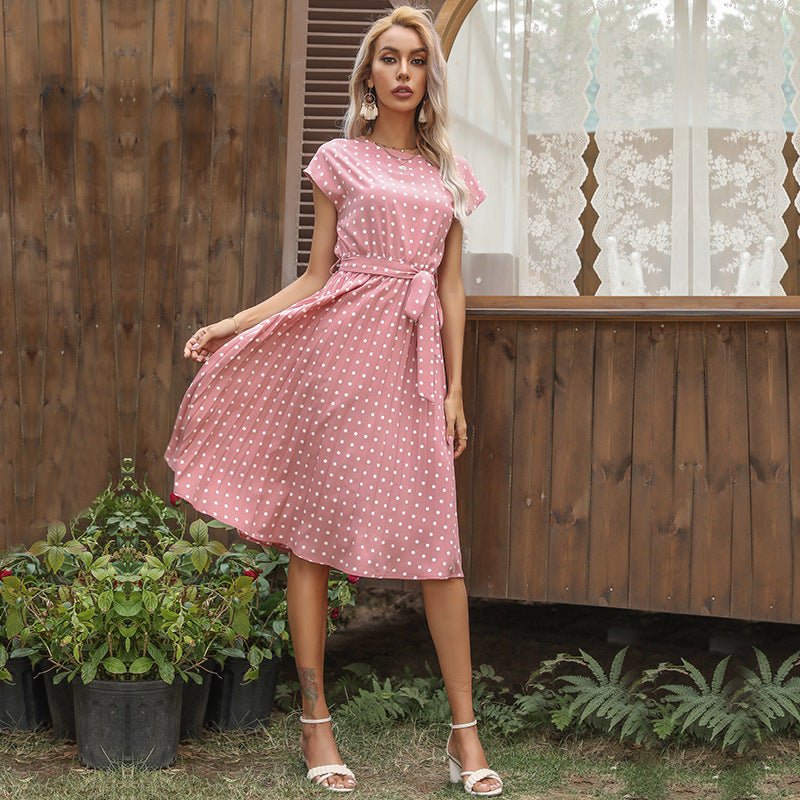 Robes mi-longues à pois élégantes
